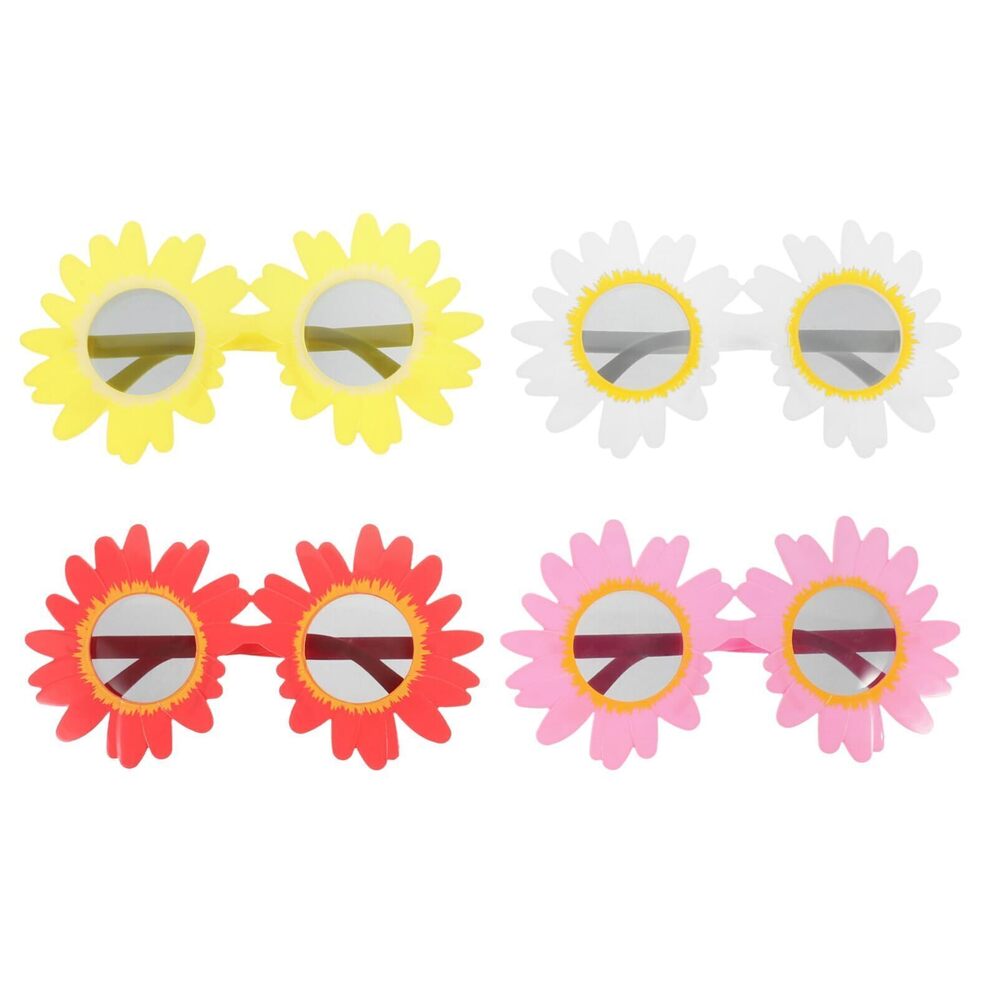5340 4pcs Flower Sunglasses Plastic Glasses Cosplay Funny Party Sunflower